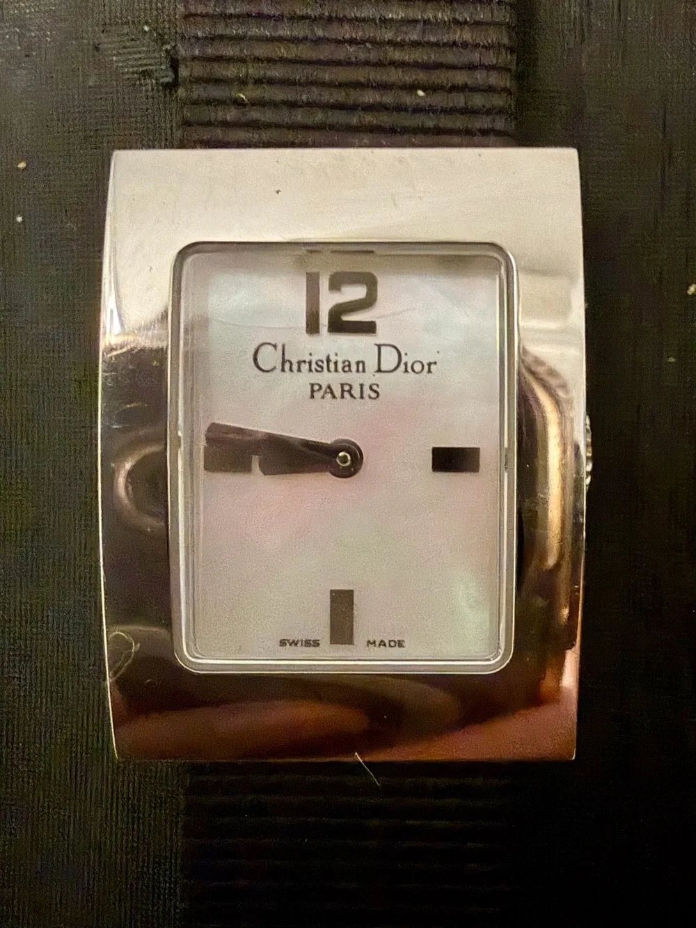 Vintage Christian Dior Swiss Mother of Pearl Watch Box Papers & Ex Strap & Clasp